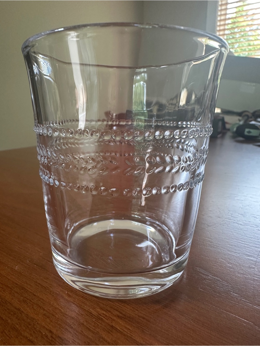 Hearth & Hand by magnolia Clear Decorative  8oz Glass Tumbler with Beaded Band - Picture 4 of 11